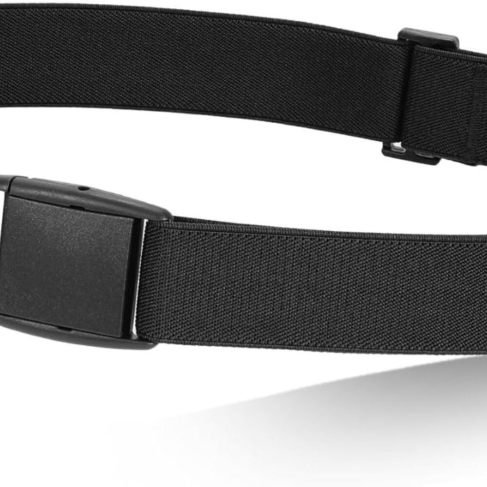 Women Elastic Web Belt No Show Flat Buckle Adjustable for Jeans Dresses